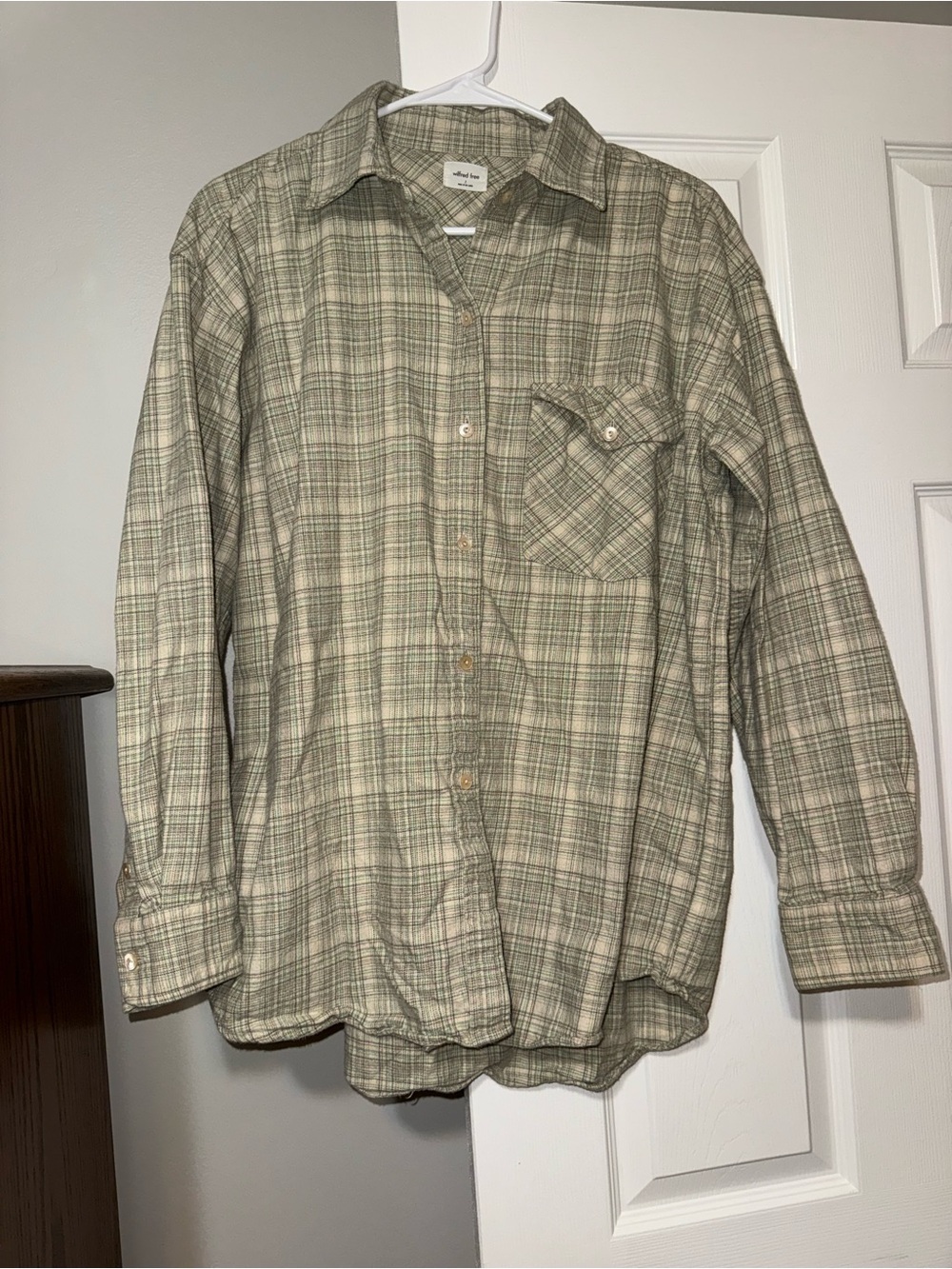 Wilfred Free Green Plaid Button-Down Shirt